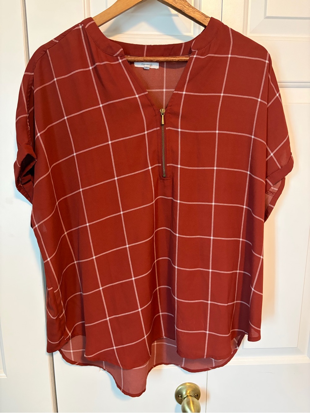 Maurices Zip-Front Blouse - Rust